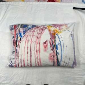 Faces and Figures Pillow case by ELLEN MARIE BLAZICH 