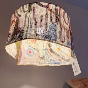 hanging linen lamp by ELLEN MARIE BLAZICH 