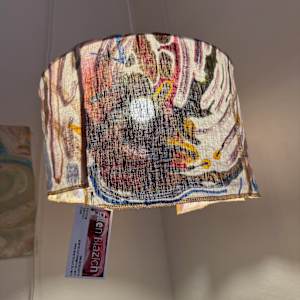 hanging linen lamp by ELLEN MARIE BLAZICH 