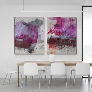 PINK DREAMSCAPE I & II by Daniela Schweinsberg  Image: Interior example