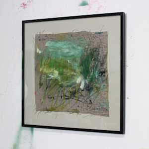 SNATCHES OF A CONVERSATION WITH ART (#12) by Daniela Schweinsberg  Image: Studio view, framed