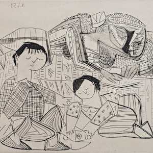 Merè et Enfants (Françoise, Claude, Paloma: La Lecture et les jeux. II) by Pablo Picasso 