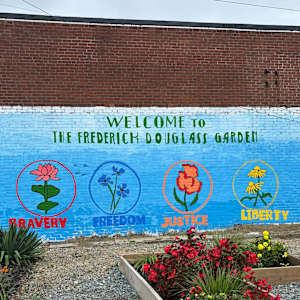 Frederick Douglass Garden Mural by Ariel Lyneese, Image 1.