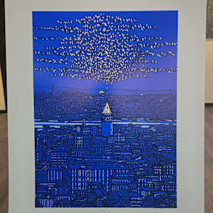 İstanbul; Galata Serigrafi Orijinal Islak İmzalı by Devrim Erbil