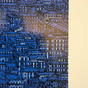 İstanbul; Galata Serigrafi Orijinal Islak İmzalı by Devrim Erbil 