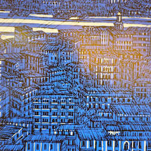İstanbul; Galata Serigrafi Orijinal Islak İmzalı by Devrim Erbil 