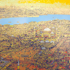 İstanbul Kırmızı Şiir Ve Kuşlar  Orijinal Islak İmzalı by Devrim Erbil 