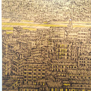 İstanbul; Galata Kırmızı Yorum  Serigrafi Orjinal Islak İmzalı by Devrim Erbil 
