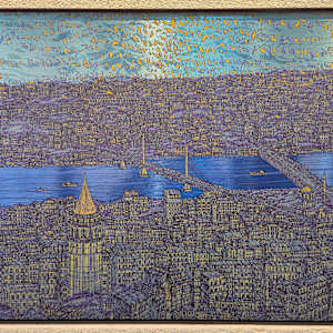 Renkli Kuşlar ve Galata Giclee Islak İmzalı, 2025, Yeni (Sertifikalı) by Devrim Erbil