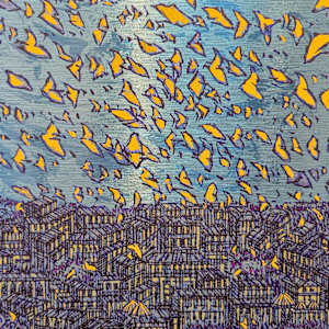 Renkli Kuşlar ve Galata Giclee Islak İmzalı, 2025, Yeni (Sertifikalı) by Devrim Erbil 