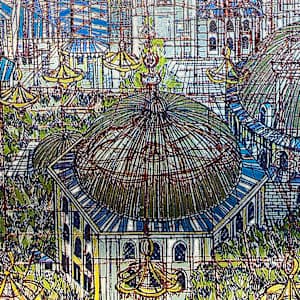 Ayasofya İkili Bakış Giclee, Islak İmzalı, 2024 (Sertifikalı) by Devrim Erbil 