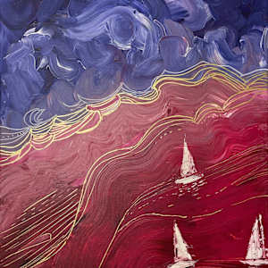 Sailing on the crimson sea 1 by Ioana Stefaroi