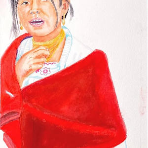 Young girl in red Poncho by Daniela Godoy, Image 6.