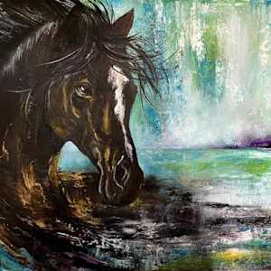 Renewal by Samantha Biddle  Image: Renewal - mixed media finished with oils on board, framed. 