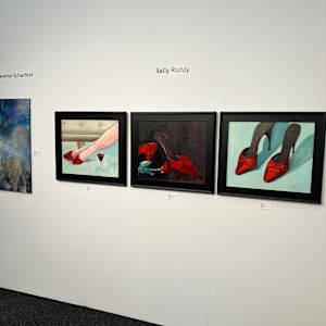 Red Shoes and Red Wine by Sally Ruddy  Image: ArtExpo 2025 exhibition complete