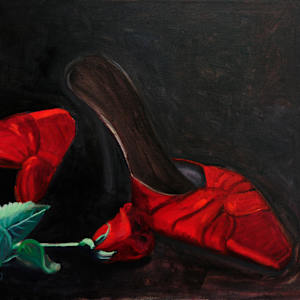 Red Shoes and Red Rose by Sally Ruddy