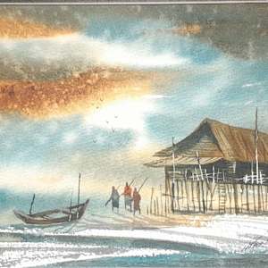 Fisherman Village by Htay Myint
