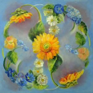 Flower Mandala #5, Here Comes the Sun by Julia Watson