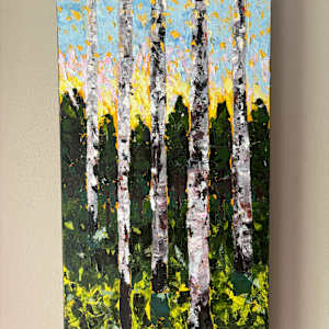Birch Trees at Sunrise 2 by Sarah Wold