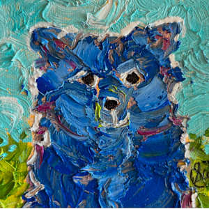 Fluffy Blue Bear Print by Sarah Wold