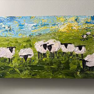 Sunny Day, Sheep On A Hillside by Sarah Wold
