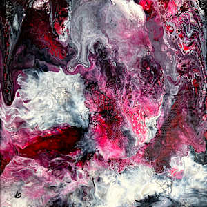 Pink Abyss - Acrylic Pour by Aaron Adkins, Image 1.