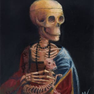 Skelly with a Ferret by Marie Marfia Fine Art