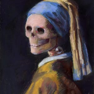Skelly with a Pearl Earring by Marie Marfia Fine Art