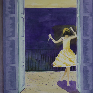 Girl Dancing, Mardi Gras by Robin Edmundson