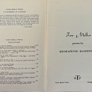 For Melba by Keorapetse Kgositsile, Image 2.
