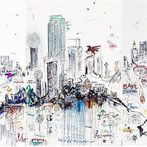 In the Company of Icons (The Constellation of Dallas) Triptych by Gregory Siff, Image 4.