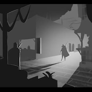 2-Point Perspective Illustration Sample : Two Fighters Facing Off by Sam Larson