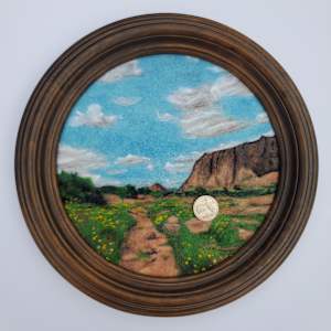Elk Mountain by Darci Lenker  Image: Size reference with US quarter