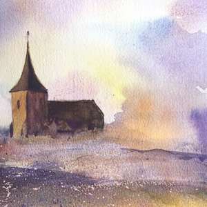 Church In The Mist by Susan E Cunniff Fine Art