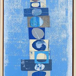 Seattle Stack by Maren Oates  Image: Mounted to wood panel, with float frame