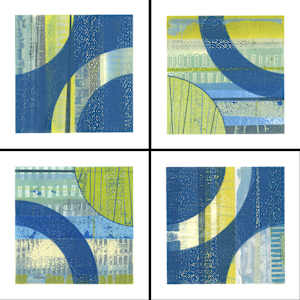 Beneath the Surface by Maren Oates  Image: Set of 4 acrylic monotypes, 