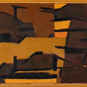 Abstraction in Orange and Brown by Murray Hantman (1904-1999)