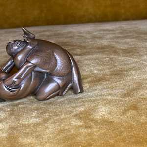 Asian Bronze Erotica Pleasure Sculpture by Unsigned 