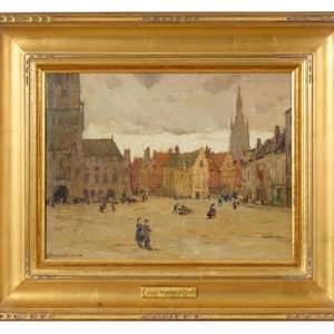 Street Scene, Bruges by Charles Warren Eaton (American, 1857-1937)