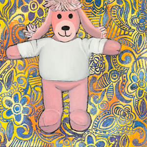 Pink Poodle Painting by Leslie Nichol 