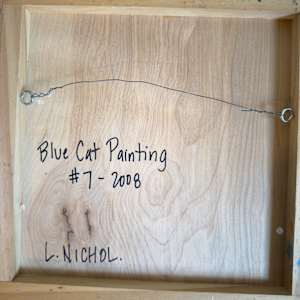 Blue Cat Painting by Leslie Nichol 