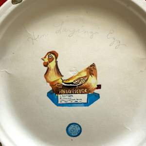 Untitled (hen laying egg) by Juli Edberg, Image 2.