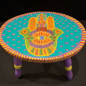 Hamsa Stool by Leslie Nichol
