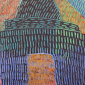 Untitled (black house with tree) by Leslie Nichol 