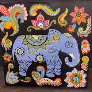 India Elephant Stool by Leslie Nichol