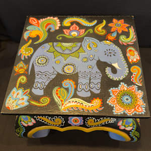 India Elephant Stool by Leslie Nichol 