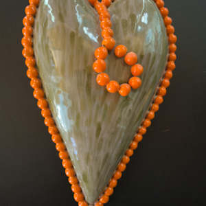 Untitled (heart with orange beads) by Nina Borga-Aberle, Image 1.