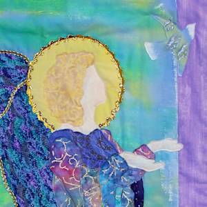 Angel with Bird by Katrina Sjoberg  Image: Angel with Bird Detail