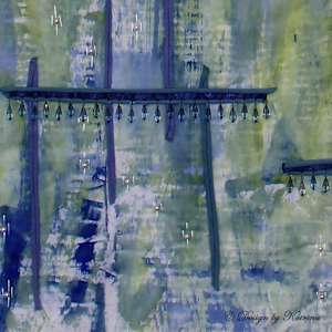 Bluegreen Window by Katrina Sjoberg  Image: Bluegreen Window detail