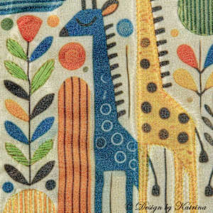 Giraffe 2 S by Katrina Sjoberg  Image: Details of stitches